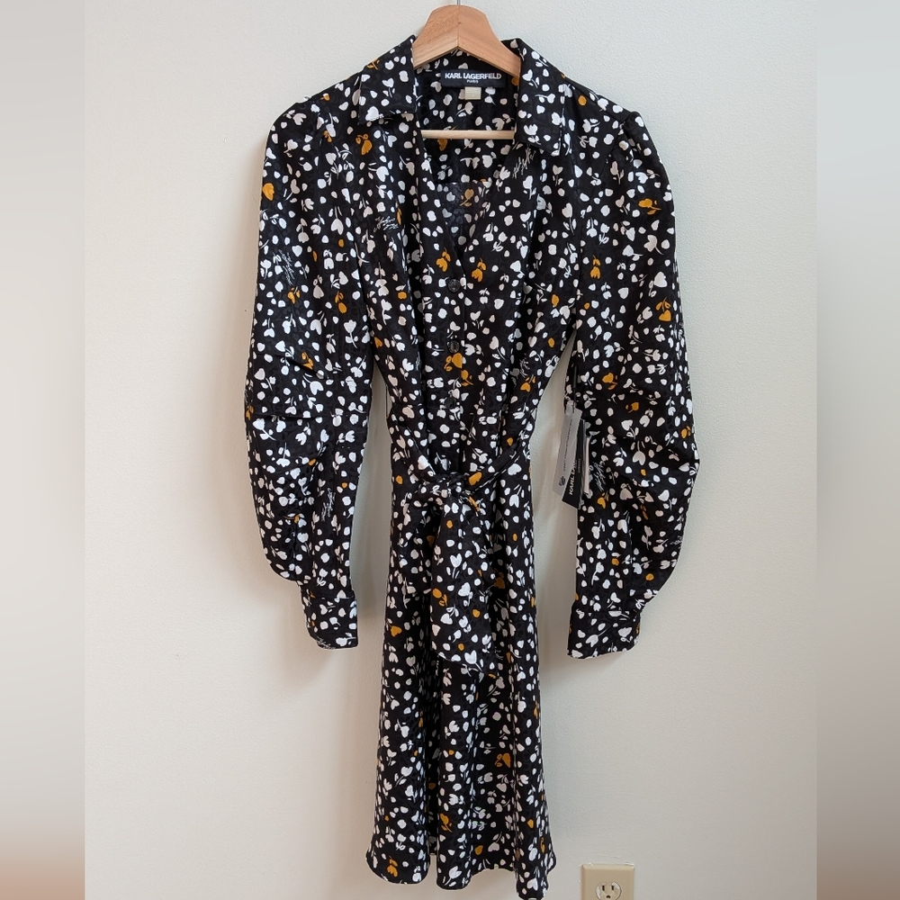 Karl Lagerfeld Paris Floral Shirt Dress – Belted – NWT – Size 2